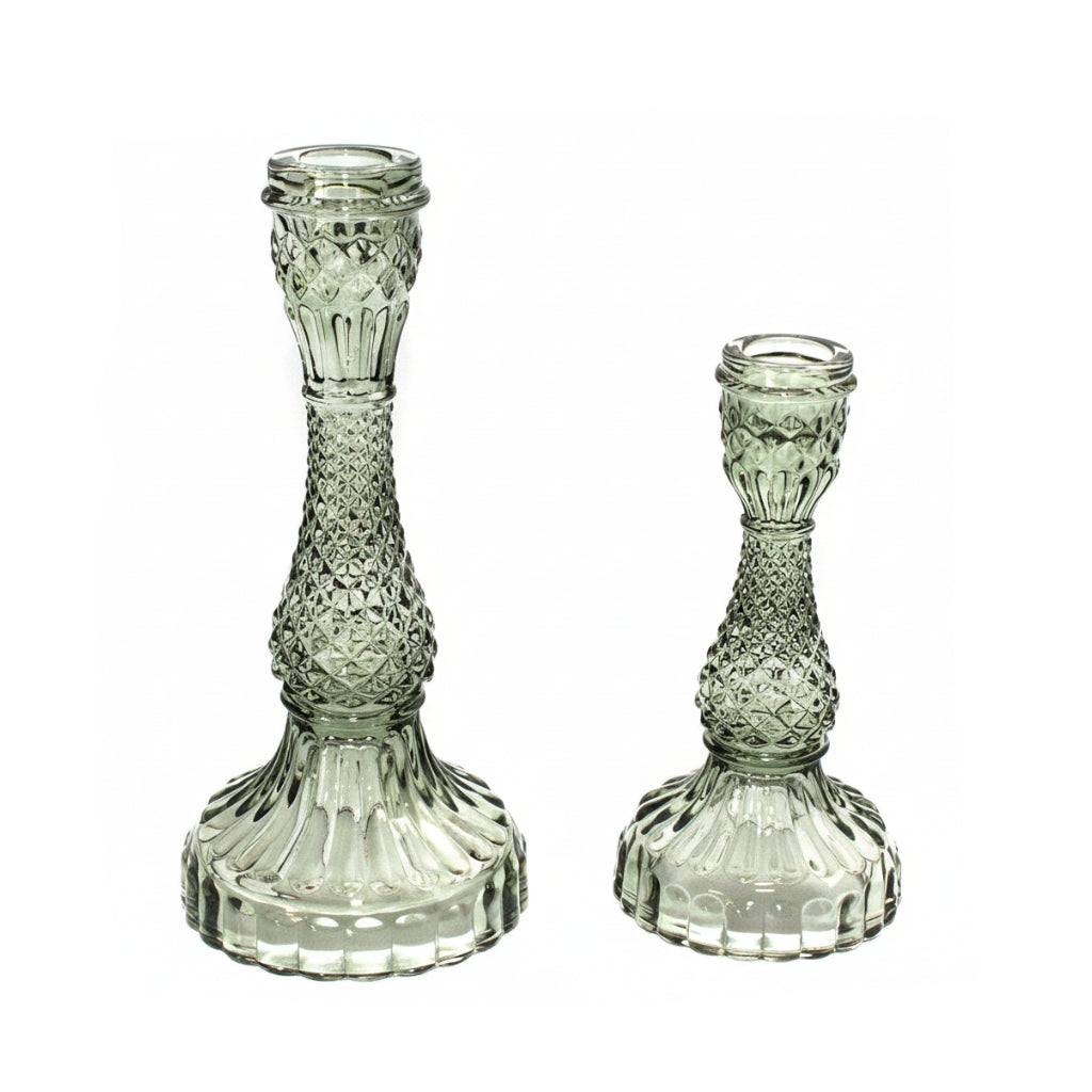 Bella Tapered Candle Holder in Green