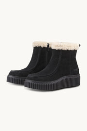 Suede Shearling Boots in Black by Ilse Jacobsen