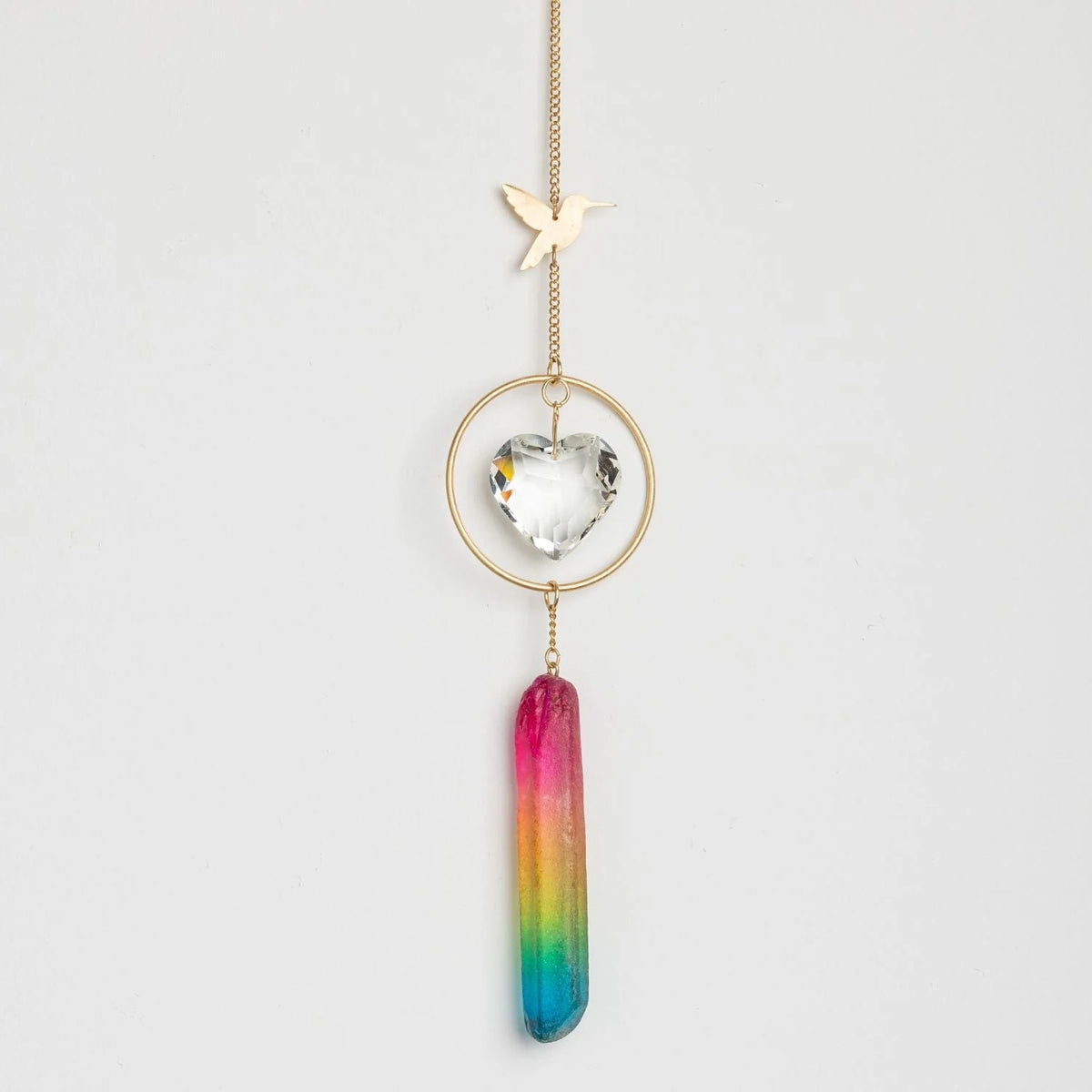 Stone Suncatcher -  Hummingbird Rainbow