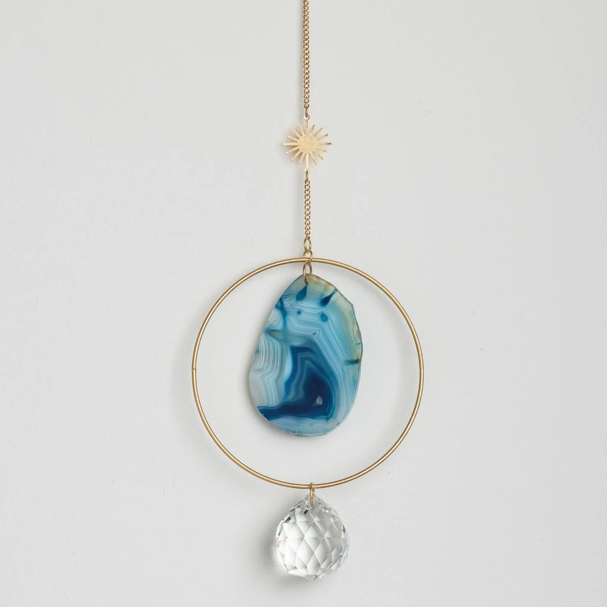 Stone Suncatcher -  Sun Blue Agate