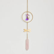 Stone Suncatcher -  Dragonfly Rose Quartz