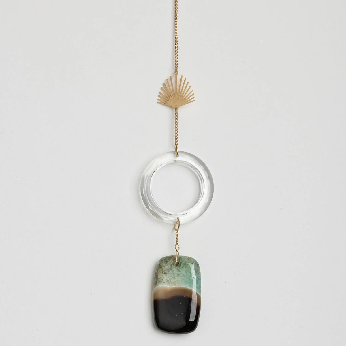 Stone Suncatcher -  Run Rays Black Agate