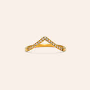 Waterproof Chevron Ring in Gold Cubic Zirconia by Lover's Tempo