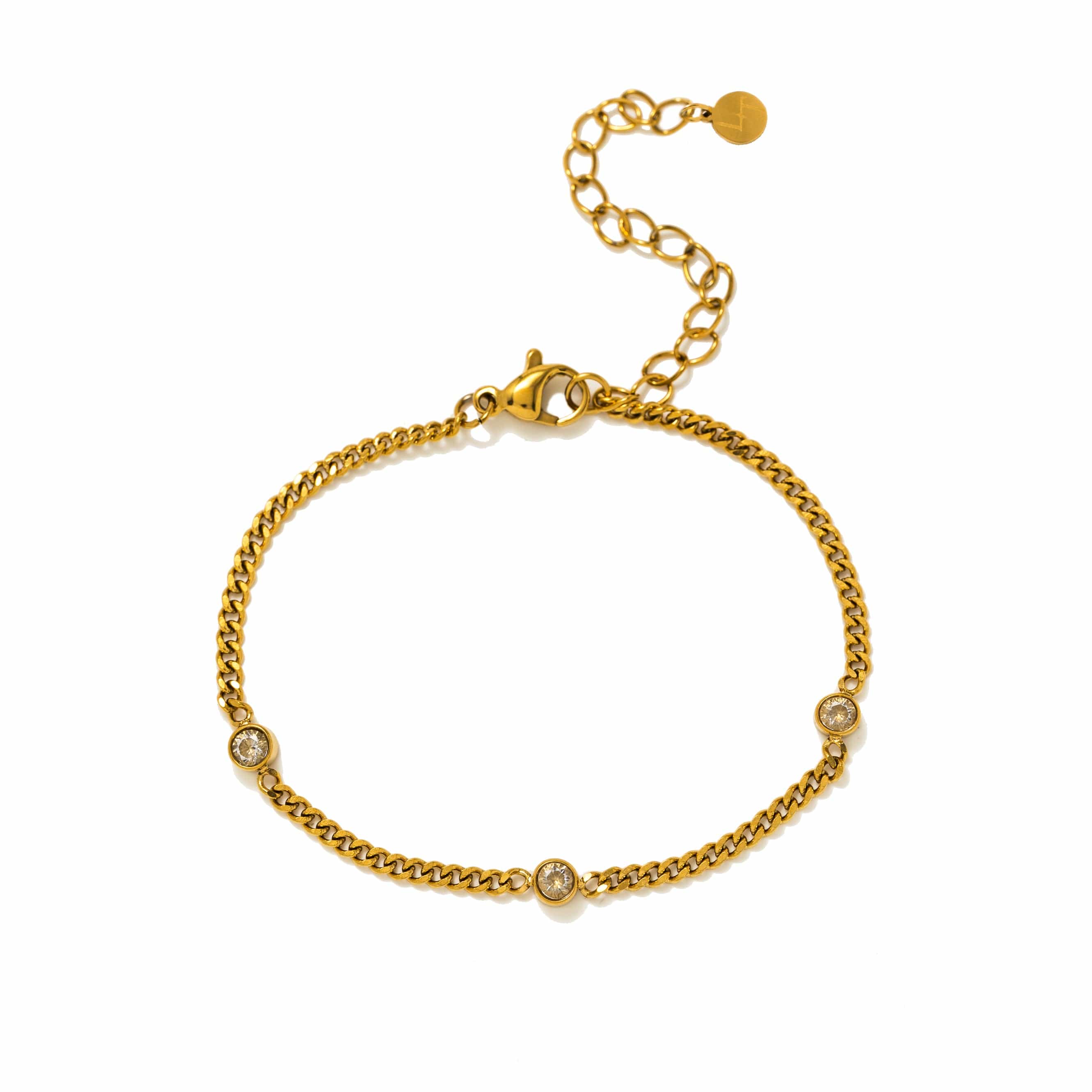 Cira Chain Gold Waterproof Bracelet by Lover's Tempo