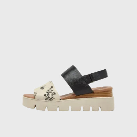 Runar Black & White Sandals by Django and Juliette