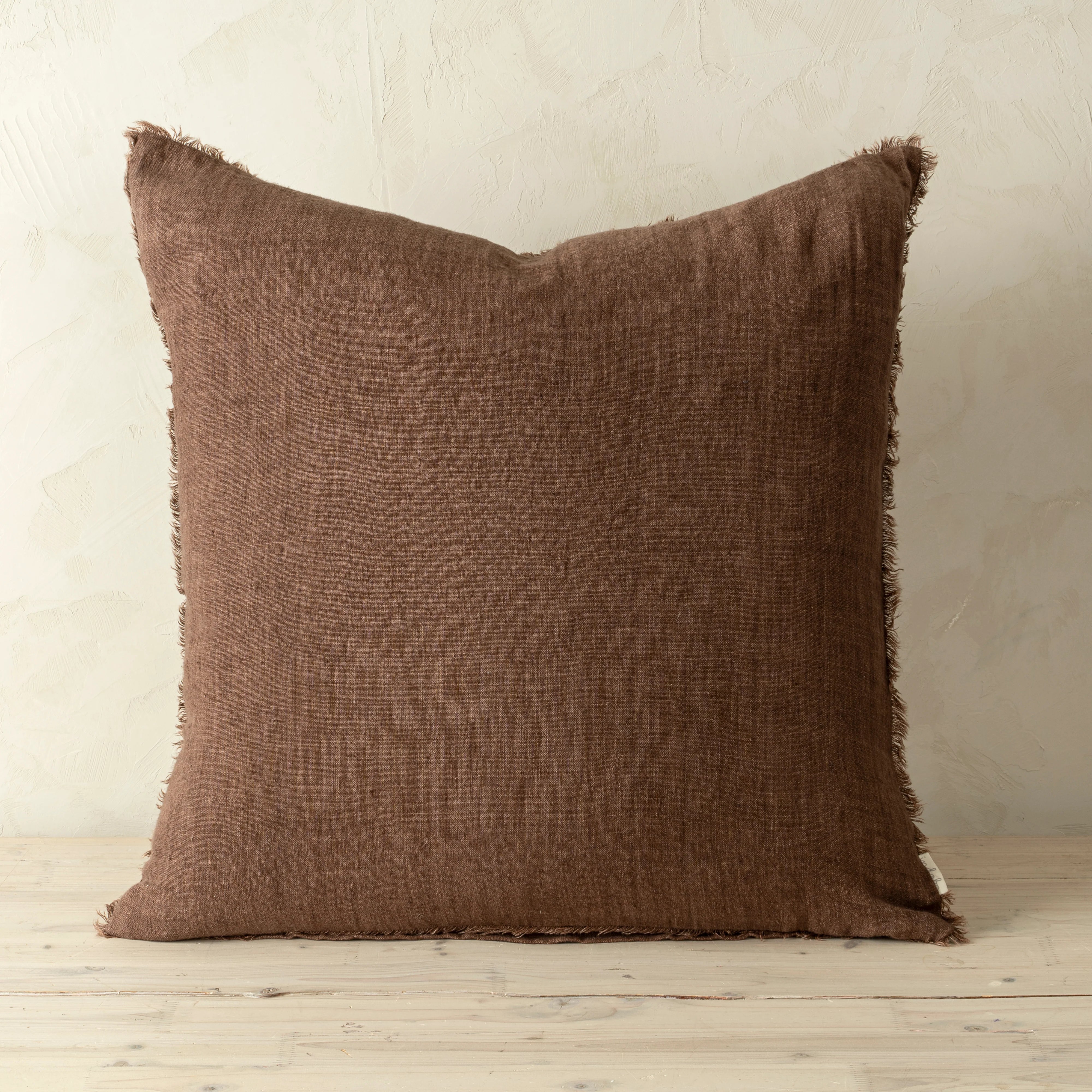 24x24 Lina Linen Mocha Pillow COVER