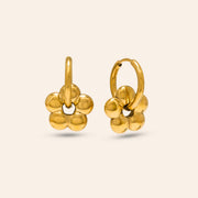 Waterproof Daisy Charm Hoop Earrings in Gold by Lover's Tempo