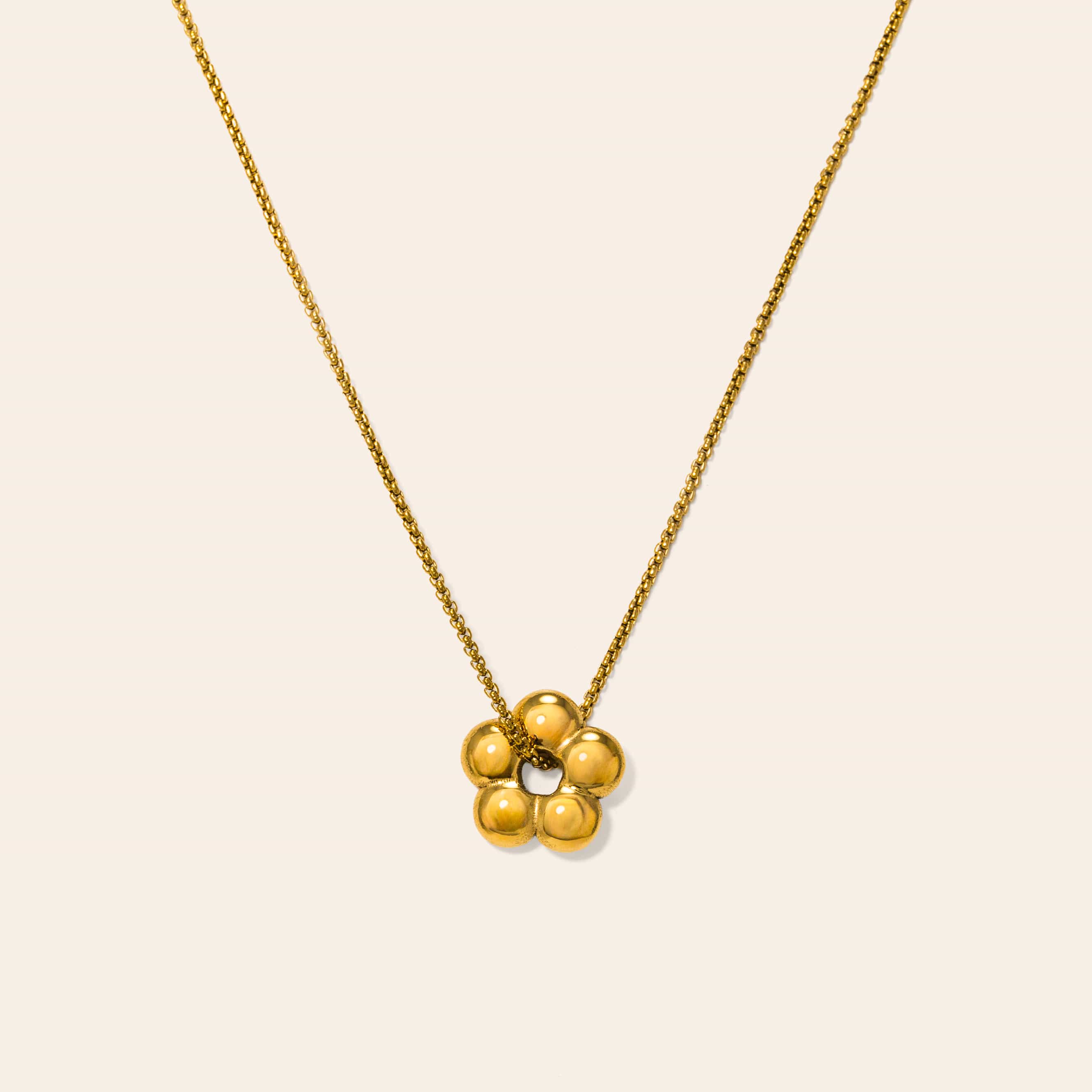 Waterproof Daisy Charm Necklace in Gold by Lover's Tempo