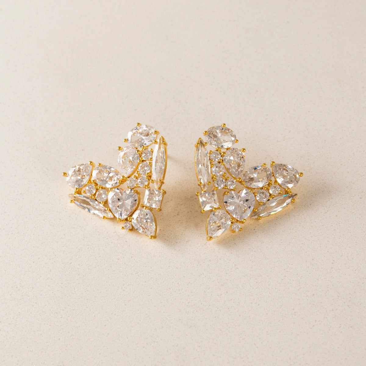 Debut Heart Stud Earrings Gold Mini by Lover's Tempo