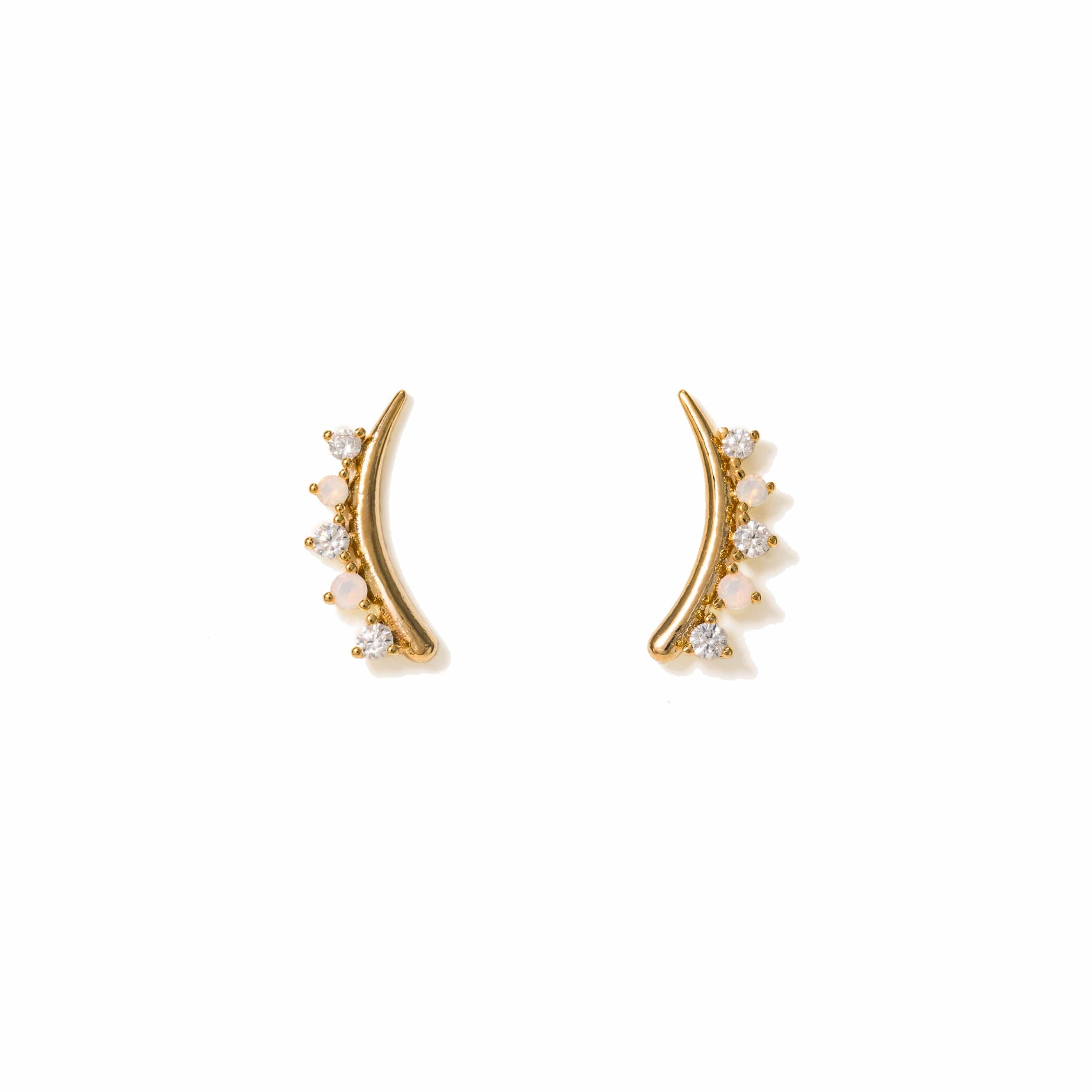 Dewdrop Climber Earrings in White Opal by Lover's Tempo