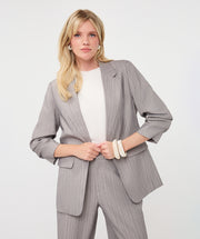 Herringbone Blazer 3/4 Sleeve Light Grey by Esqualo