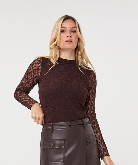 Lace Top in Cacao by Esqualo