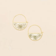 Pressed Flower Earrings - White Lace
