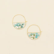 Pressed Flower Earrings - Blue Baby's Breath