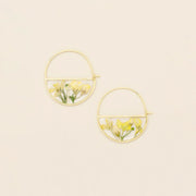 Pressed Flower Earrings - Yellow Baby's Breath