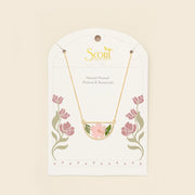 Pressed Flower Necklace - Pink Cherry Blossom