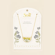 Pressed Flower Necklace - Yellow Baby's Breath