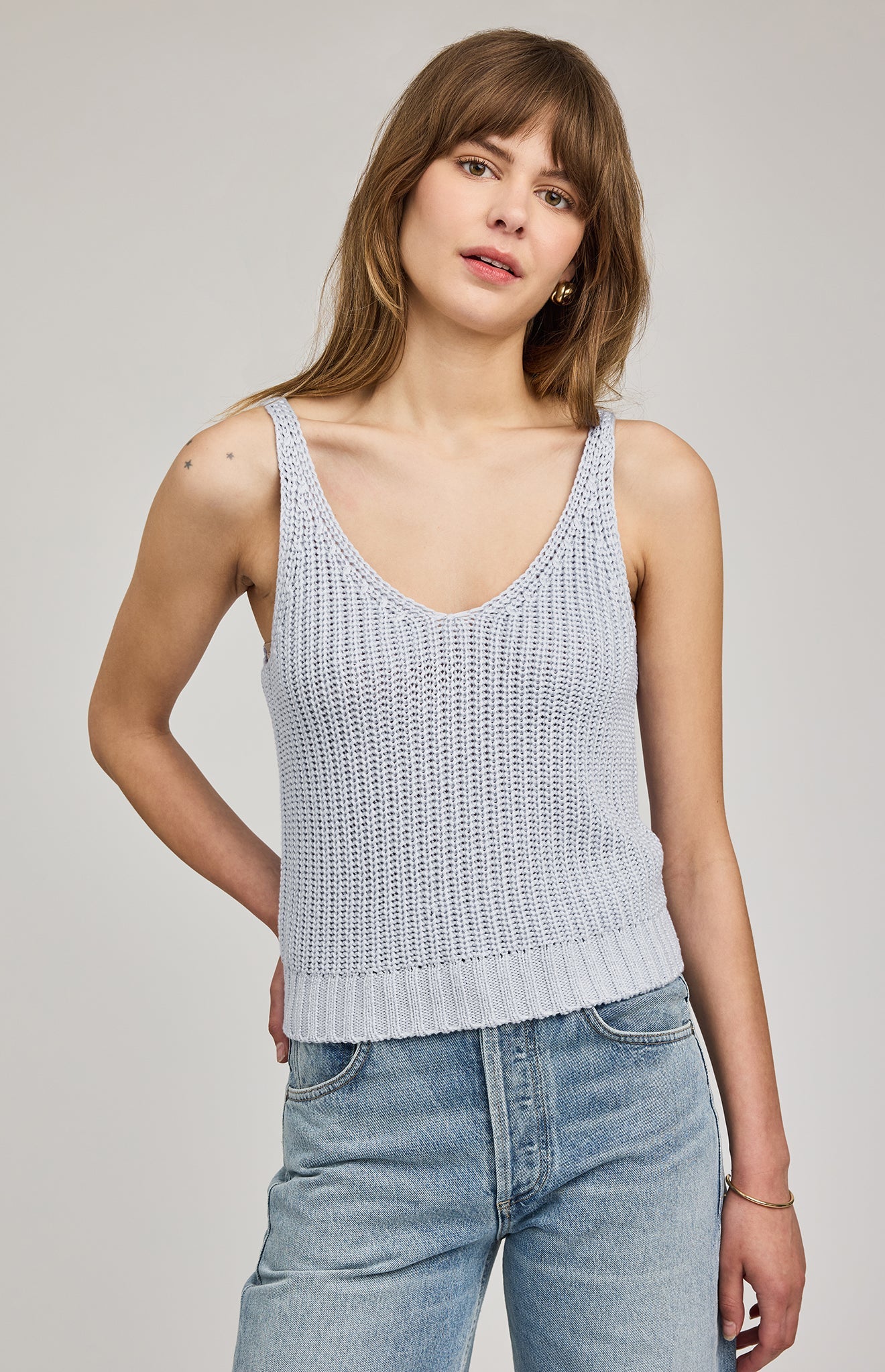 Lizzie Tank in Chambray by Gentle Fawn