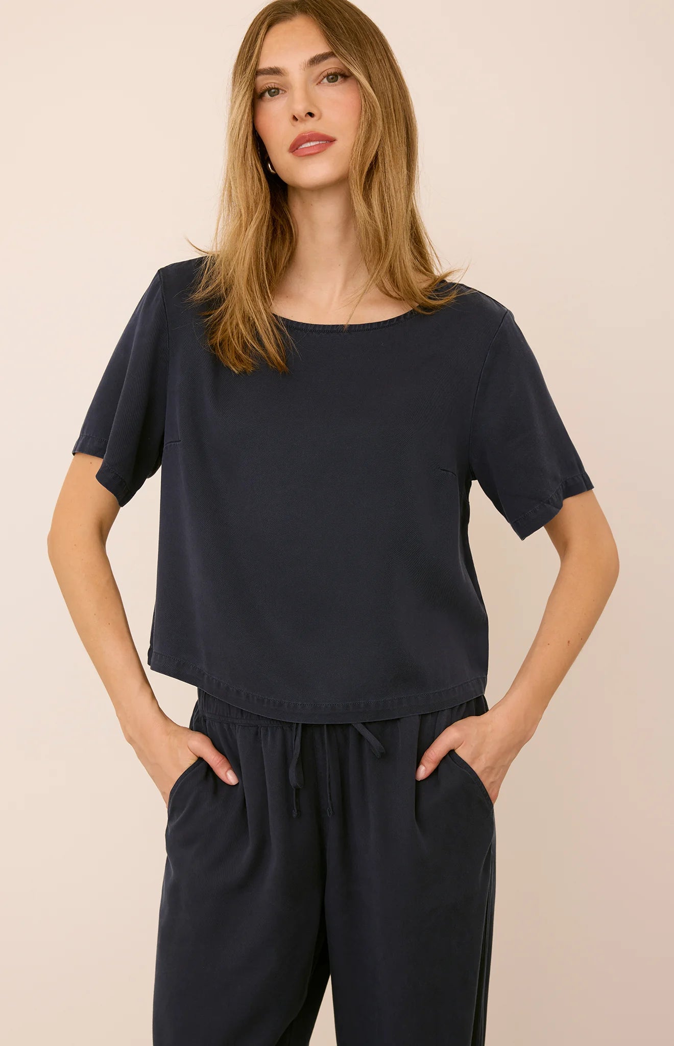 Bryce T-Shirt in Washed Navy by Gentle Fawn