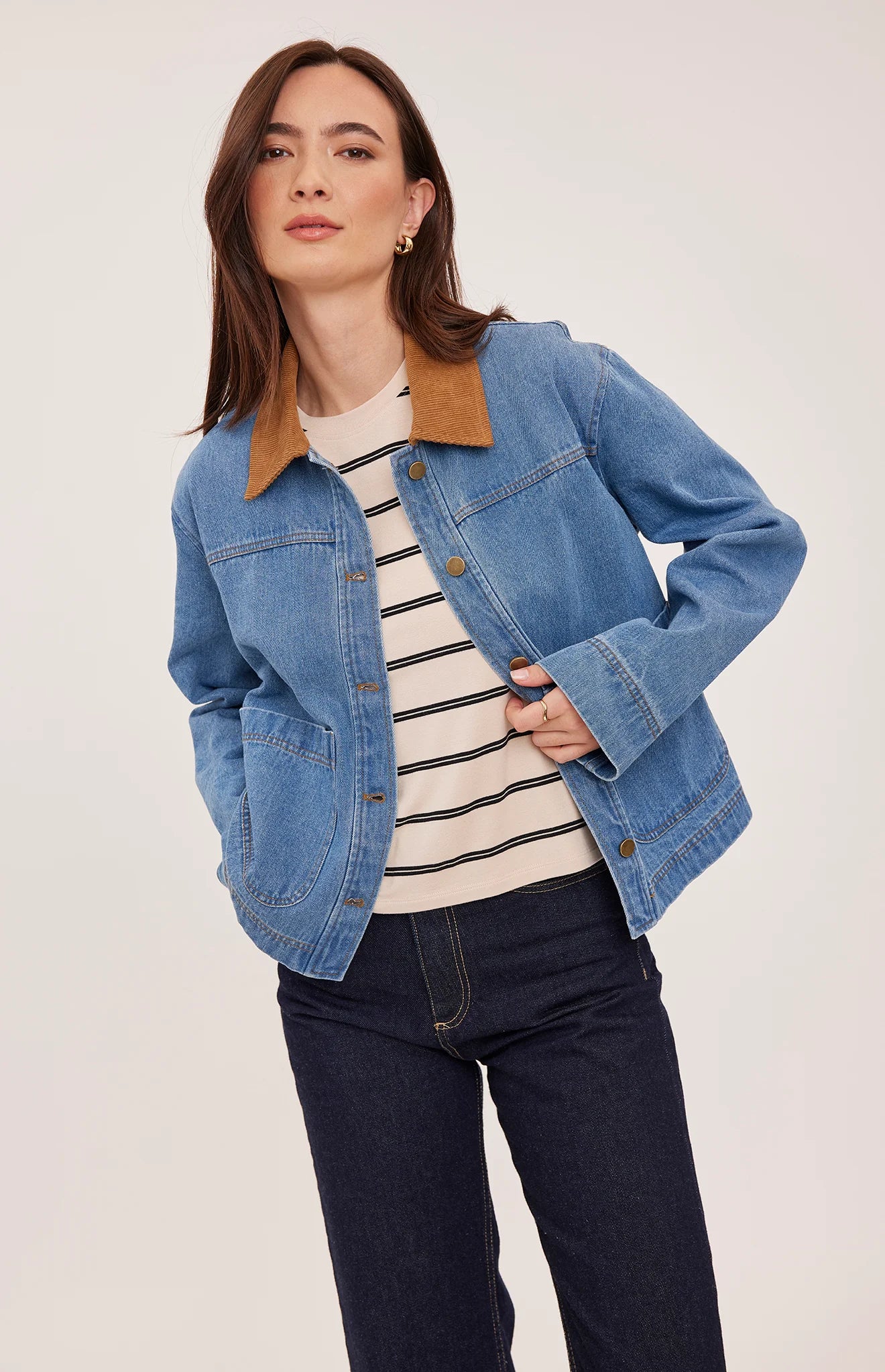 Connor Jacket in Light Wash by Gentle Fawn