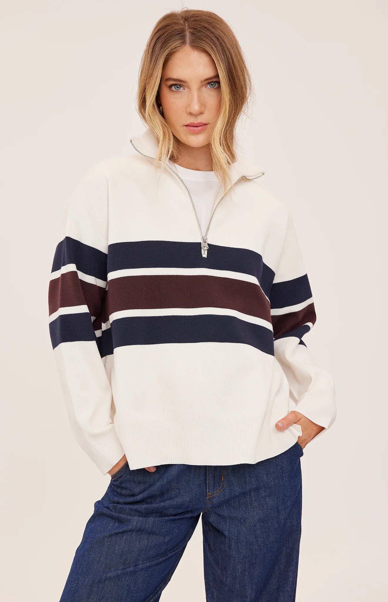 Idris Sweater in Cream Stripe by Gentle Fawn