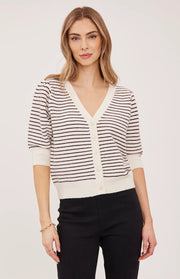 Hildi Sweater in Fig Stripe by Gentle Fawn