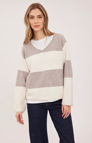 Annalise Sweater in Latte Stripe by Gentle Fawn