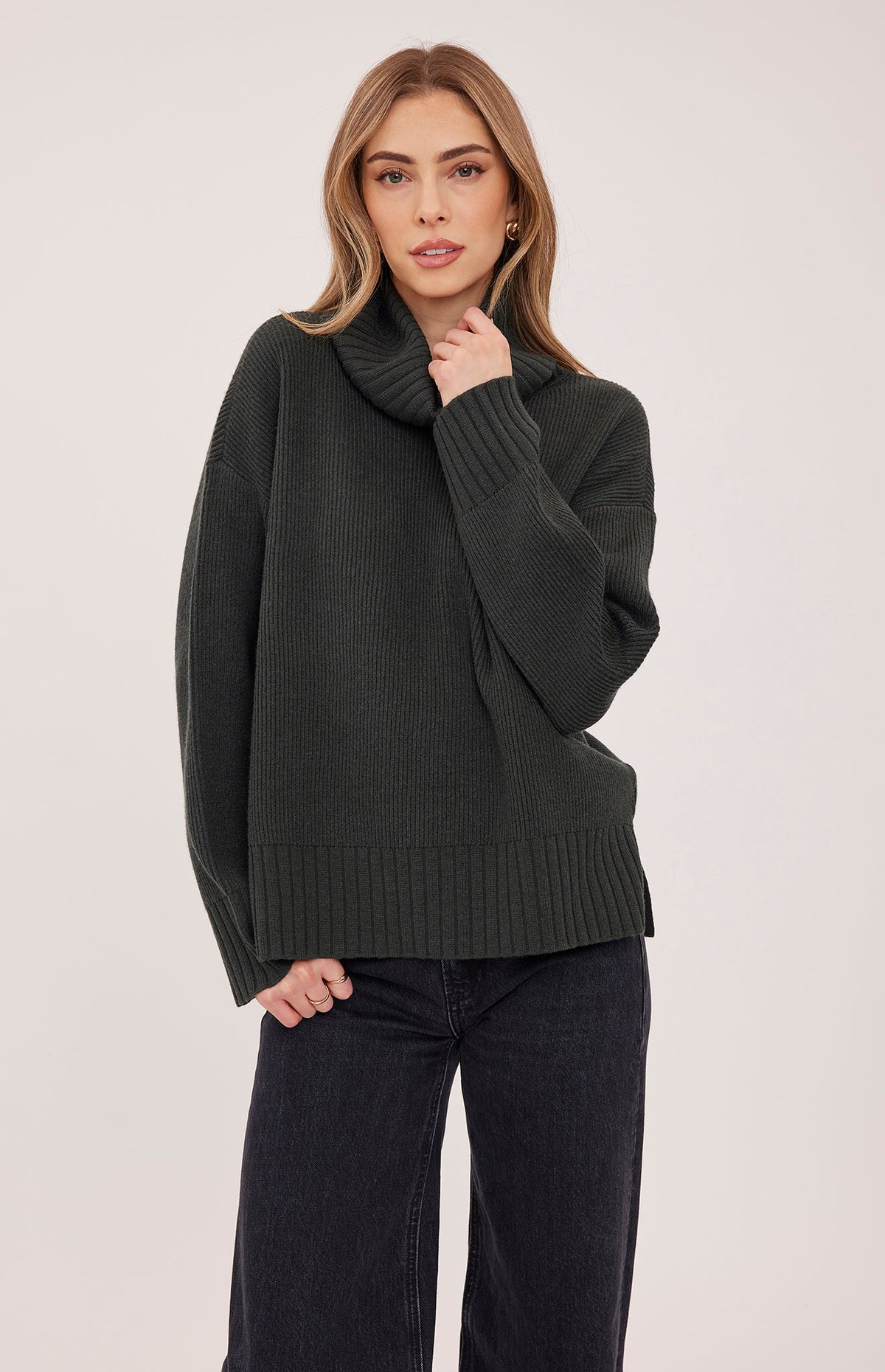 Runa Sweater in Olive by Gentle Fawn
