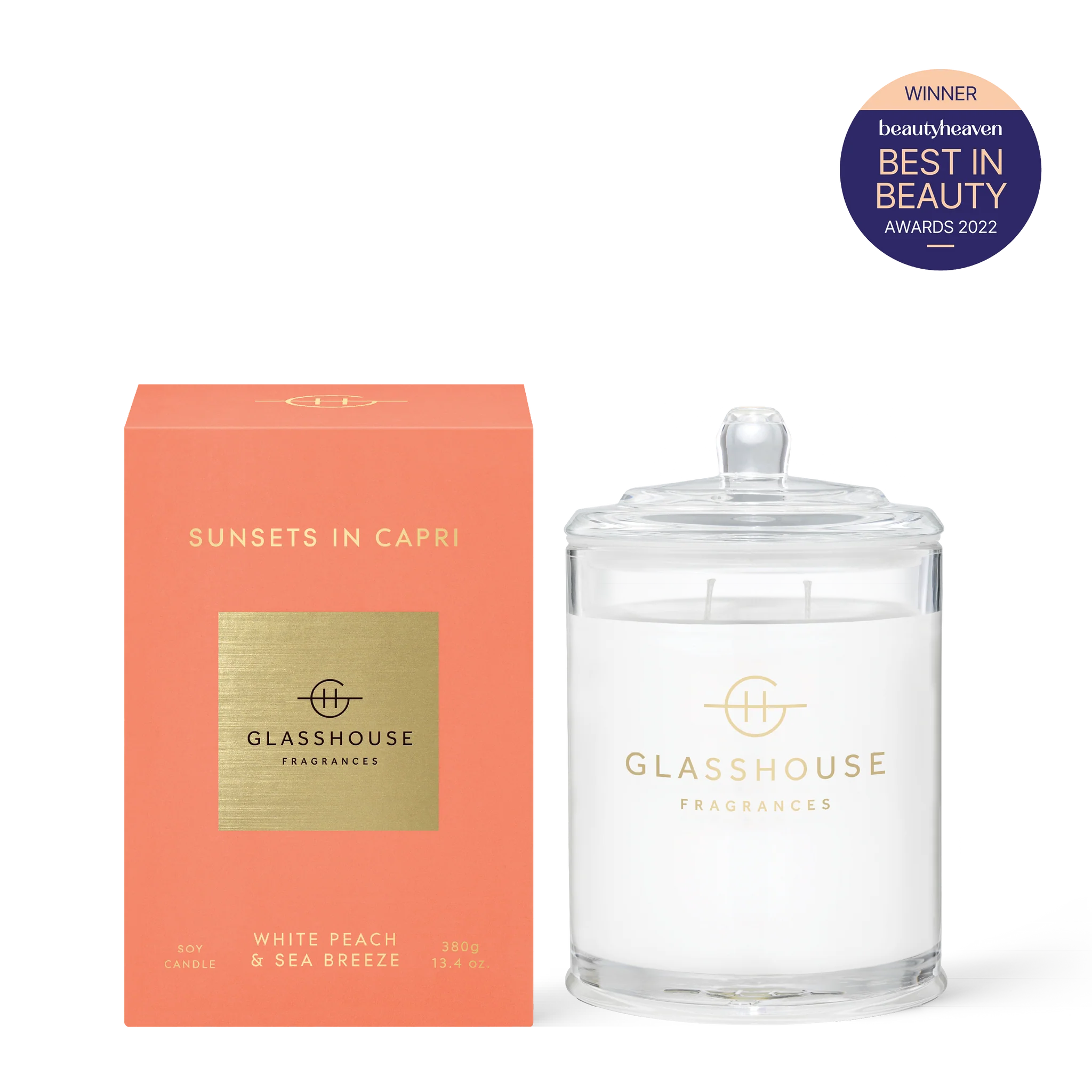 Sunsets in Capri Large Lidded Candle by Glasshouse Fragrances