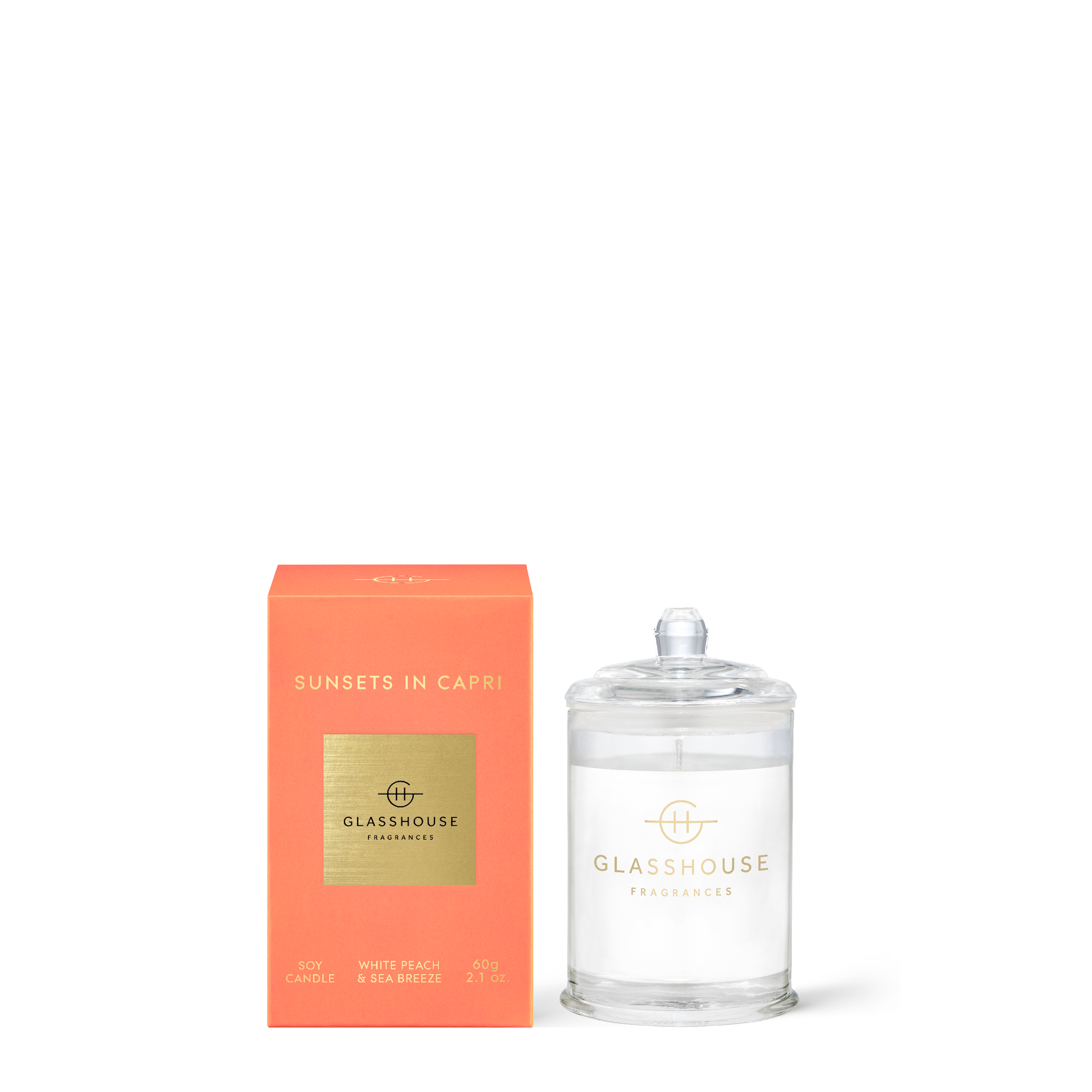 Sunsets in Capri Small Lidded Candle by Glasshouse Fragrances