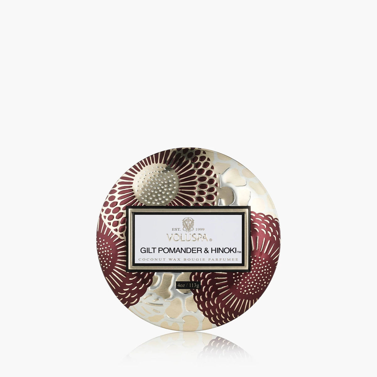 Mini Tin Candle in Gilt Pomander & Hinoki by Voluspa