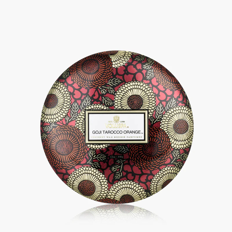 3-Wick Tin Candle in Goji Tarocco by Voluspa