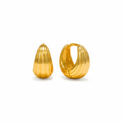 Groove Tear Drop Hoop Earrings in Gold by Lover's Tempo