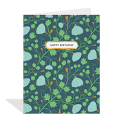 Blue Floral Birthday Card