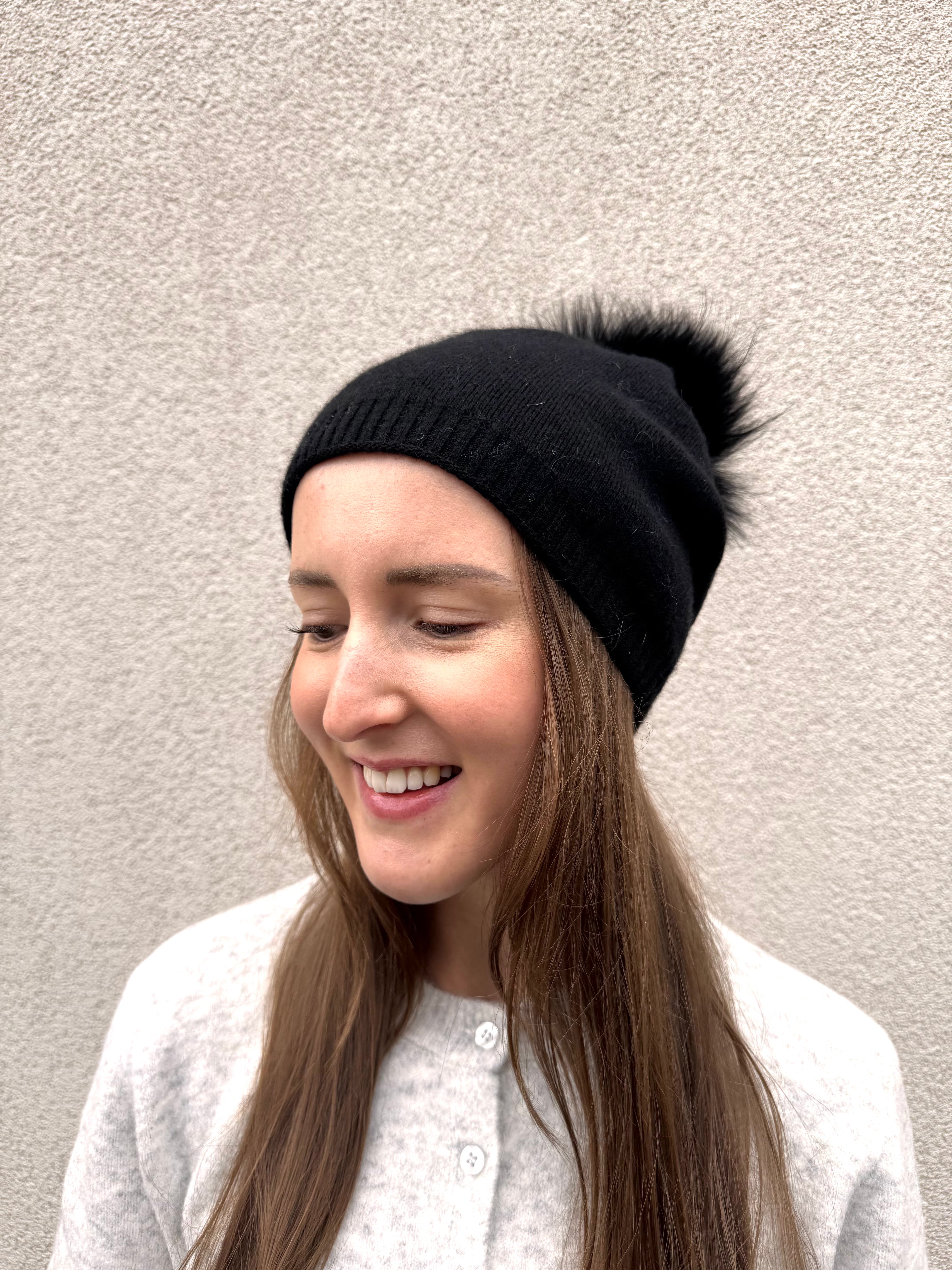 Evelyn Beanie in Black by PNYC