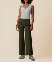 Meg High RiseFab Ab Wide Leg Raw in Tuscan Olive by Kut from the Kloth