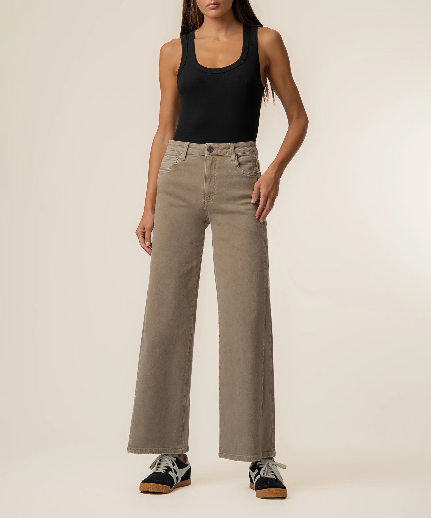 Meg High Rise Wide Leg in Milk Tea by Kut from the Kloth
