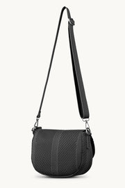 Knitted Crossbody Bag in Black Gunmetal by Ilse Jacobsen