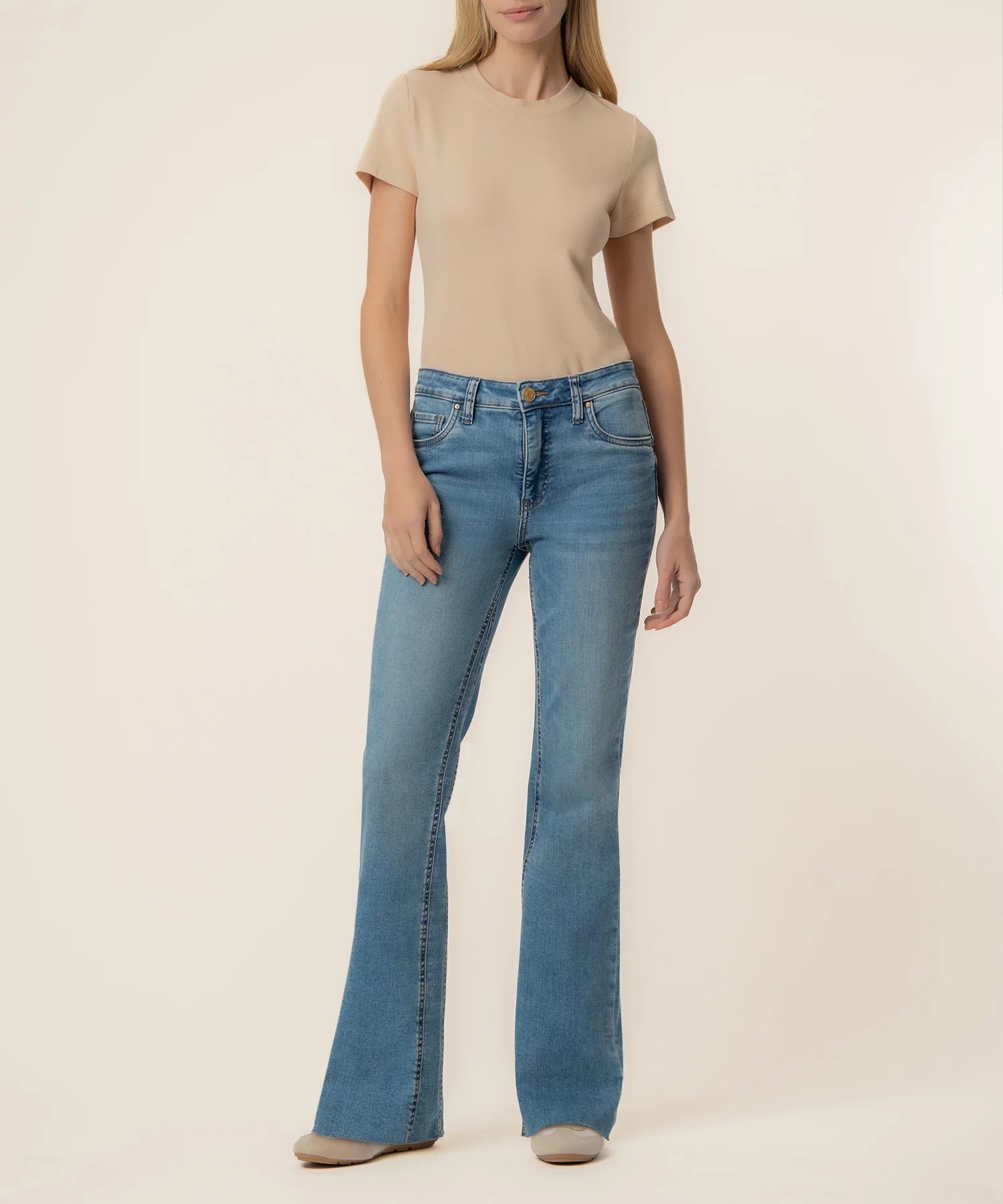 Kelly High Rise Fab Ab Kick Flare in Legend by Kut from the Kloth