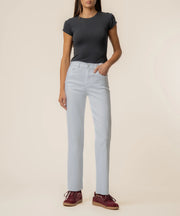 Avery Twill High Rise Fab Ab Straight Leg in Optic White by Kut from the Kloth
