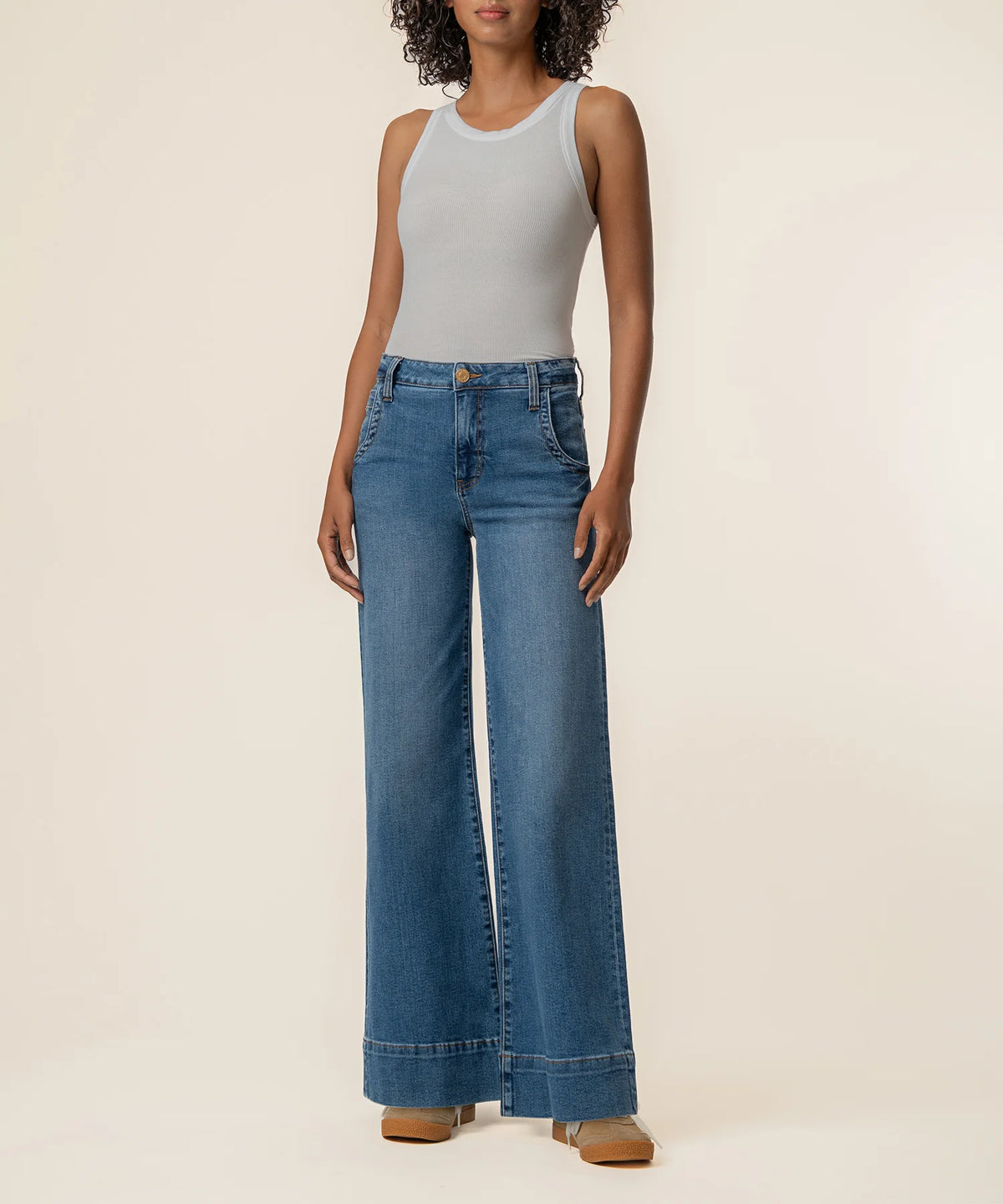 Maya High Wide Leg Scoop Pocket in Journey by Kut from the Kloth