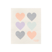 Pastel Hearts Swedish Dishcloth