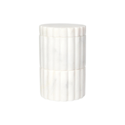 White Marble Fluted Salt Cellar
