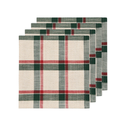 Set of 4 Woven Noel Plaid Napkins
