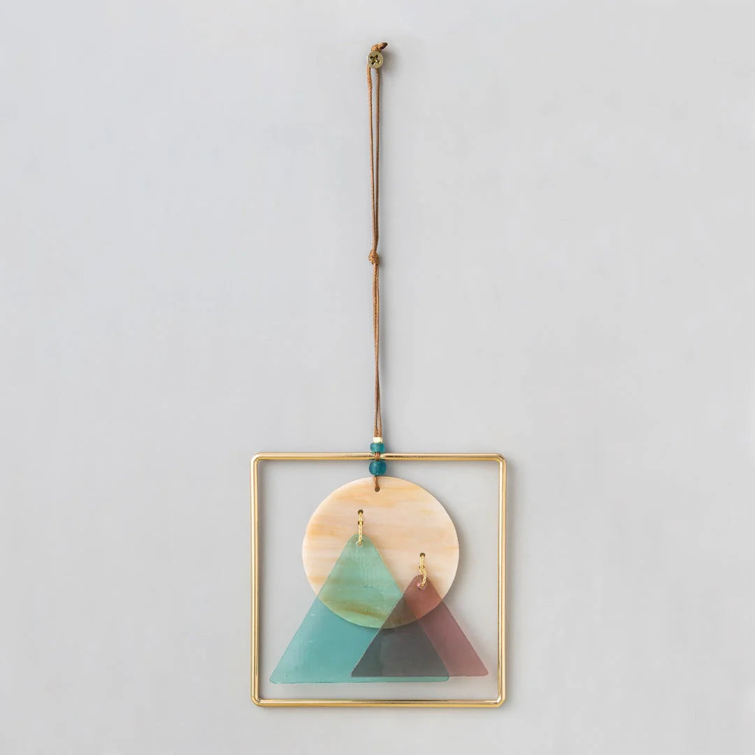 Stained Glass Light Catcher - Sunset Mountains