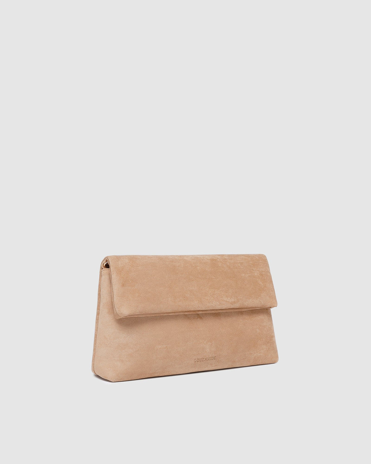 Luka Suede Clutch Crossbody in Blonde by Louenhide