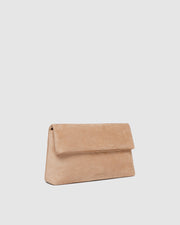 Luka Suede Clutch Crossbody in Blonde by Louenhide