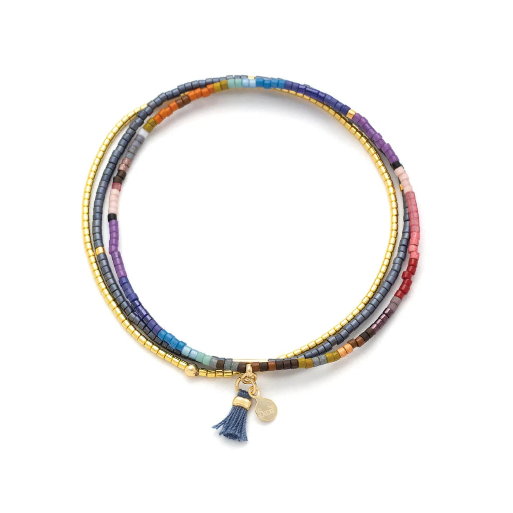 Chromacolour Miyuki Bracelet - Trio Dark Multi/Gold by Scout