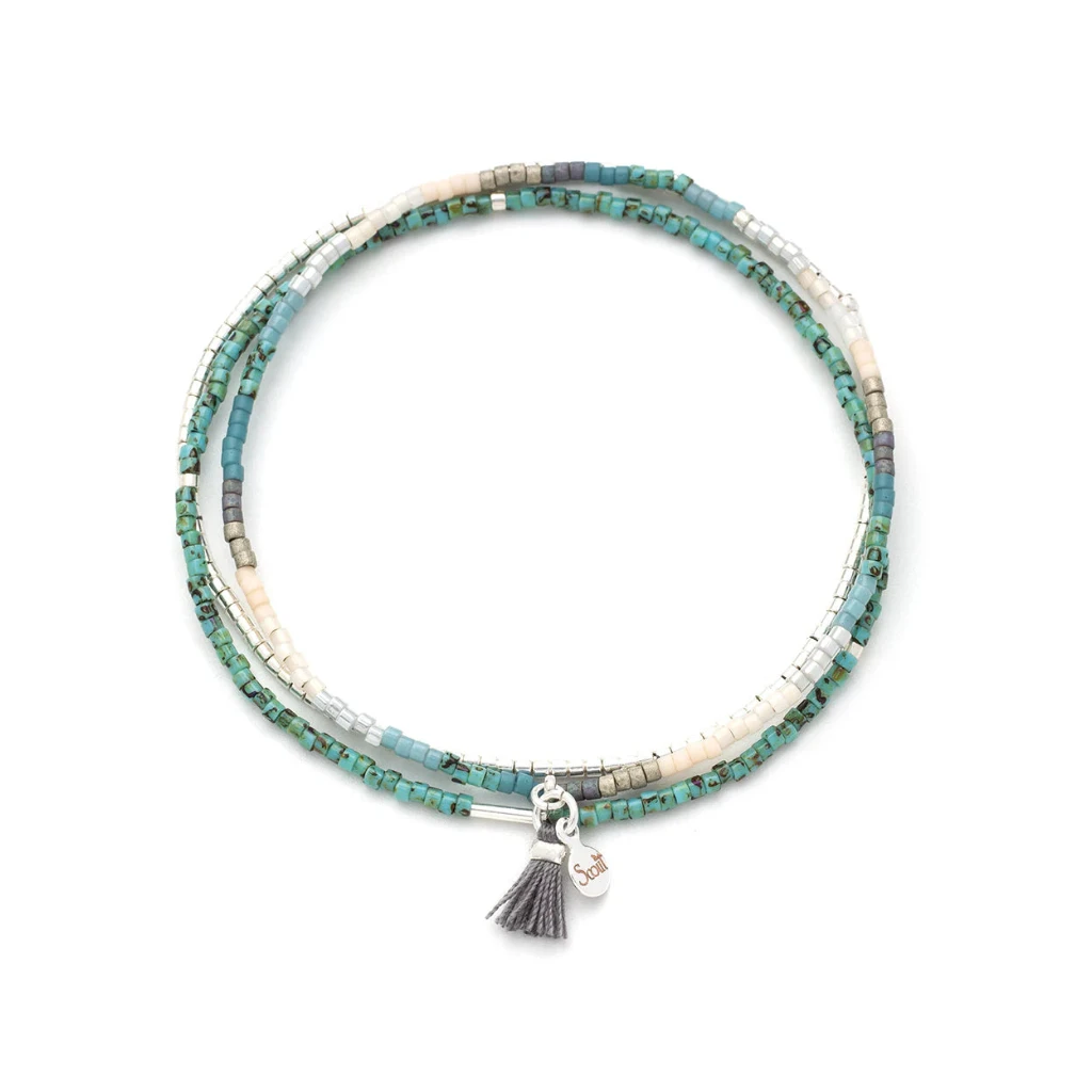 Chromacolour Miyuki Bracelet - Trio Turquoise Multi/Silver by Scout