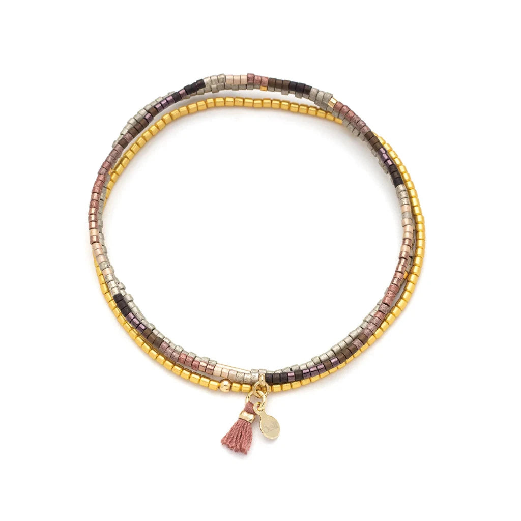 Chromacolour Miyuki Bracelet - Trio Bronze Multi/Gold by Scout